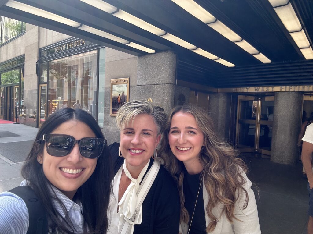 Carmyelena Rodriguez, Jennifer Wroblewski, and Krista Achey travel to New York to collaborate with a client.